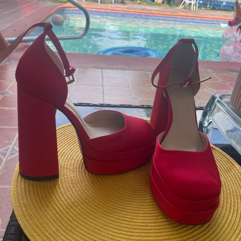 Elegant Red Platform Heels